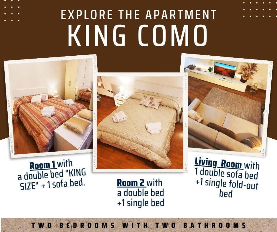 King Como Lake Center 9 Posti Letto- Grande Terrazza - 2 Bagni Privati Bagian luar foto