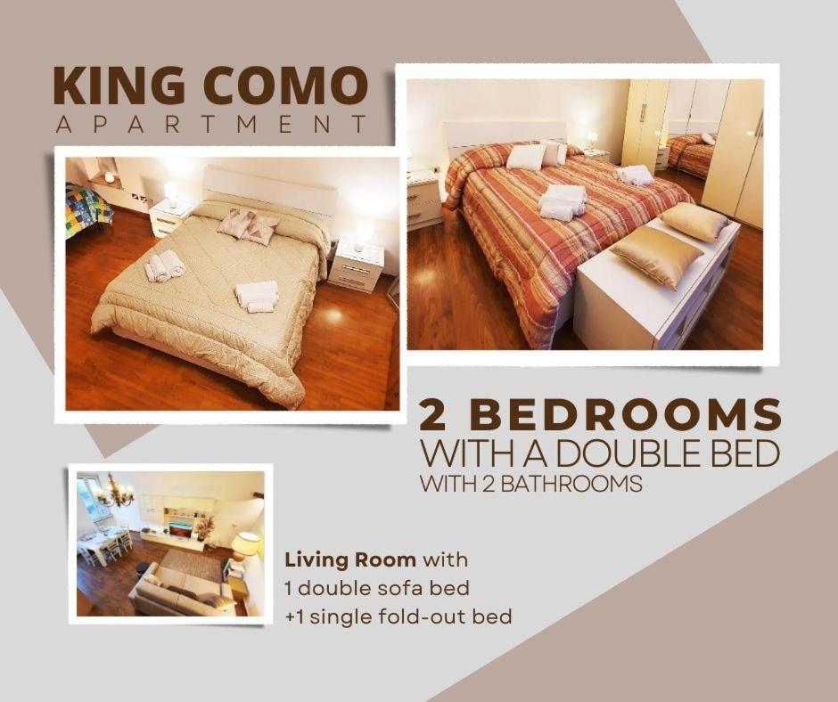 King Como Lake Center 9 Posti Letto- Grande Terrazza - 2 Bagni Privati Bagian luar foto