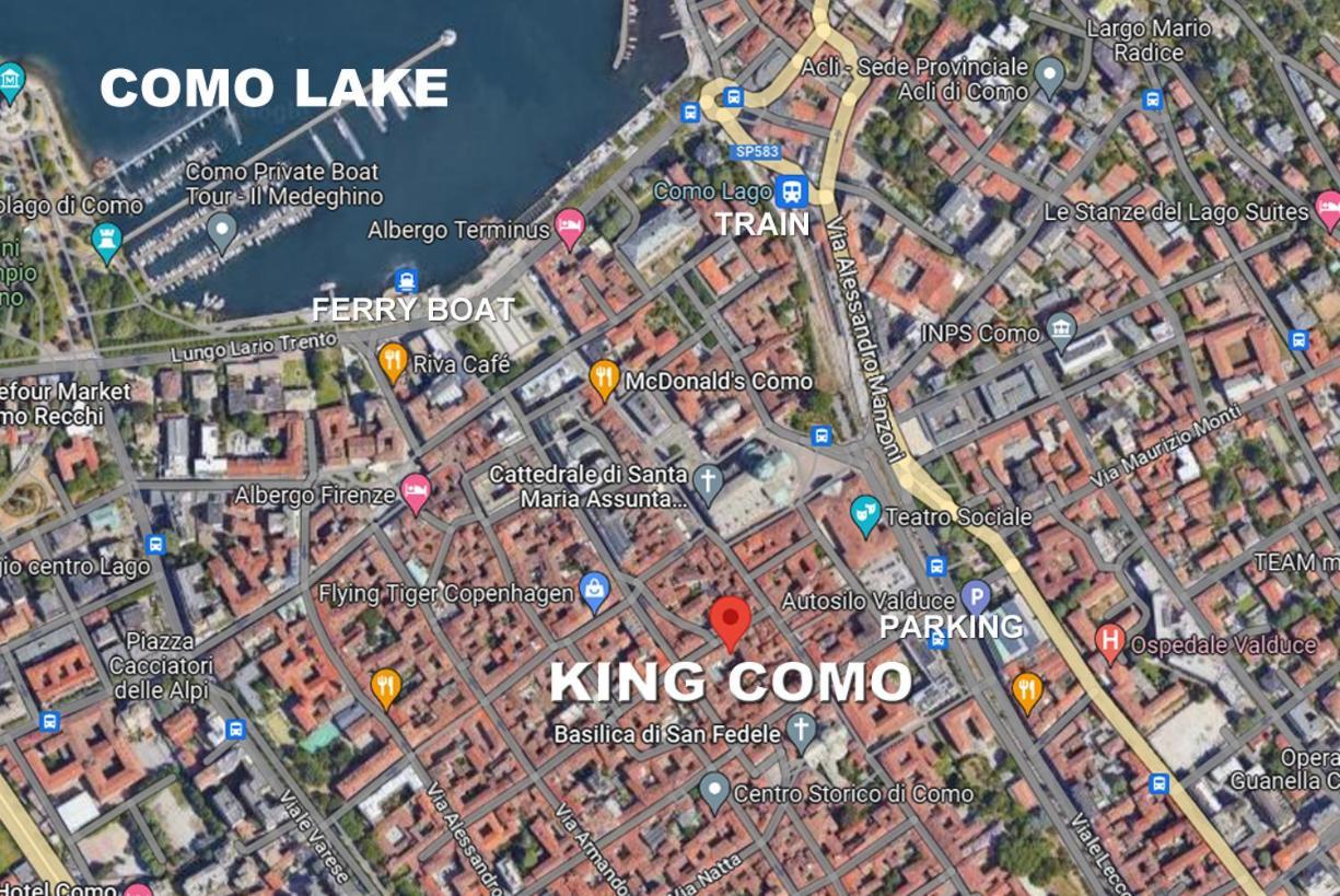 King Como Lake Center 9 Posti Letto- Grande Terrazza - 2 Bagni Privati Bagian luar foto